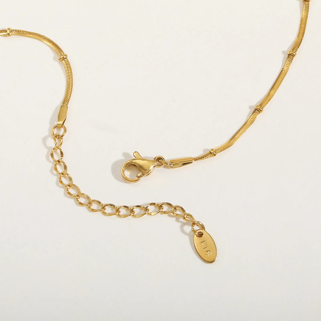 Stainless Steel Snake Ball Bead Chain Bracelet For Women, 18k Gold Plated Thin Link Layered Hand Wristband Christmas Gift