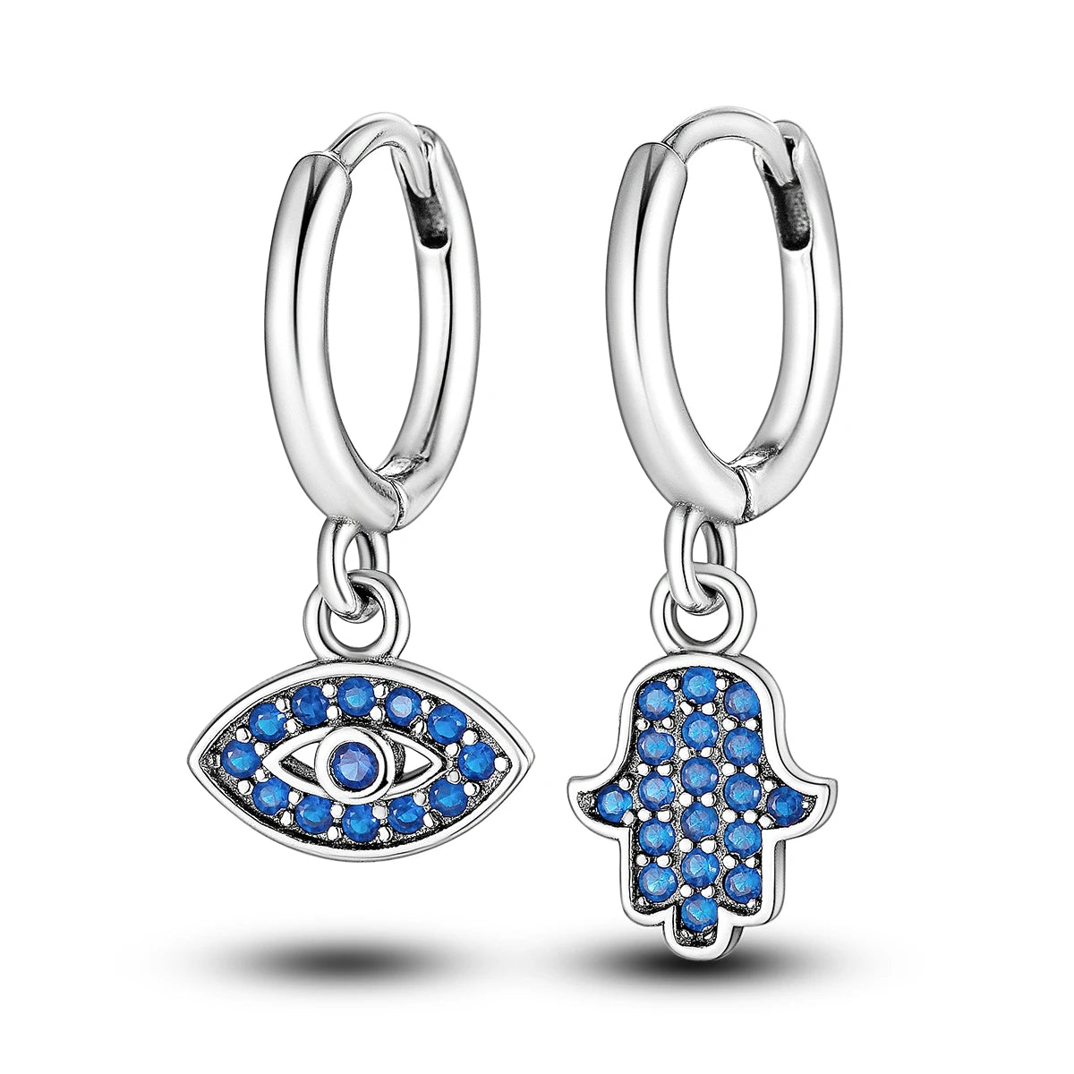 925 Sterling Silver Asymmetric Key Lock Drop Earrings Trendy Jewellery Gift