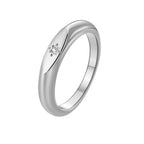 925 Sterling Silver Fashion Wedding North Star Ring Cubiz Zircon Engagement Accessory