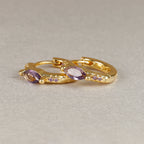 2023 Simple Stainless Steel Round Hoop Earring Colourful Zircon