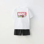 Boys Spiderman Summer T-Shirt & Shorts 2pc Set Kids Cartoon Casual Tracksuit