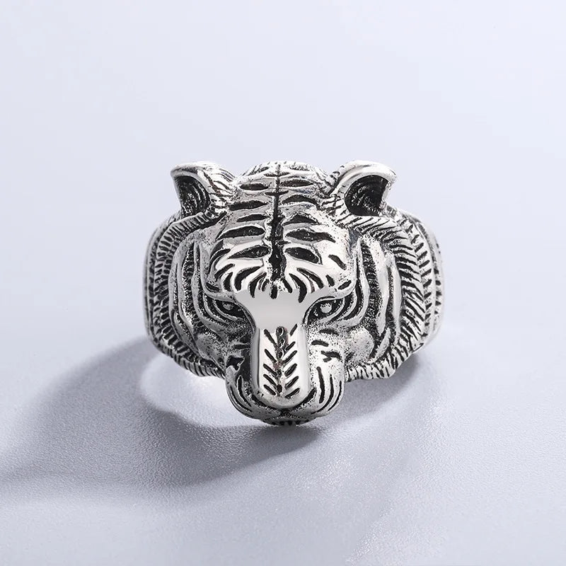 925 Sterling Silver Tiger Adjustable Ring Engagement Female Jewellery Accessory