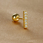 1pc Stainless Steel Moon Cross Stud Tiny Zirconia Rook Tragus Helix Piercing