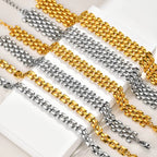 18k Gold Plated Mesh Link Bracelet for Women, Clavicle Chain Wrist Bracelet Polish Jewelry