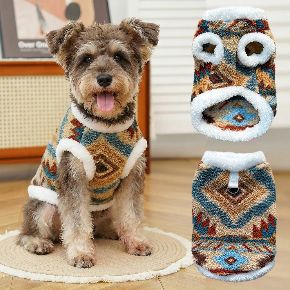 Warm Thickened Fur Dog Coat , Extra Fluffy Warm Puppy Vest for all breeds Dogs, Cute Plush Cat Jacket outfits