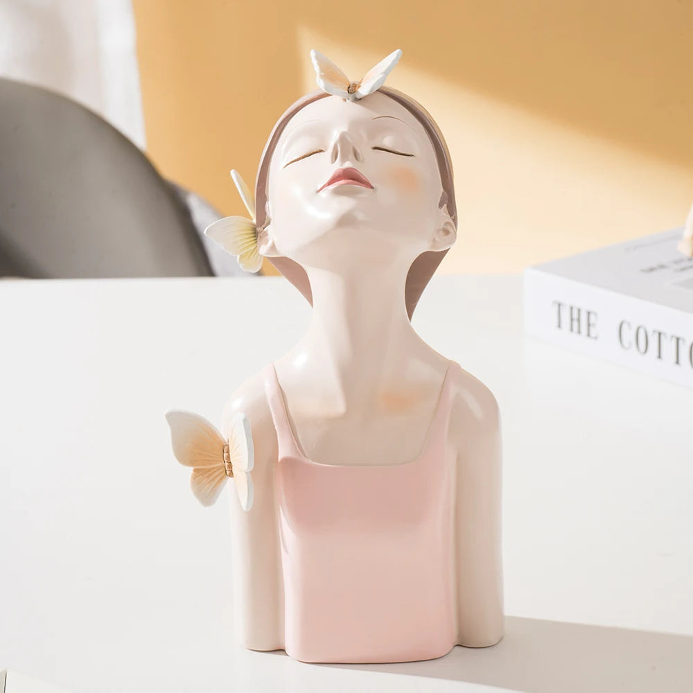 Butterfly Girl Sculptures Teens Pink Room Interior Fairy Garden Decor Bedroom Design
