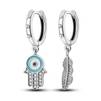 925 Sterling Silver Religious Demon Evil Eye Zircon Stud Earrings Gift