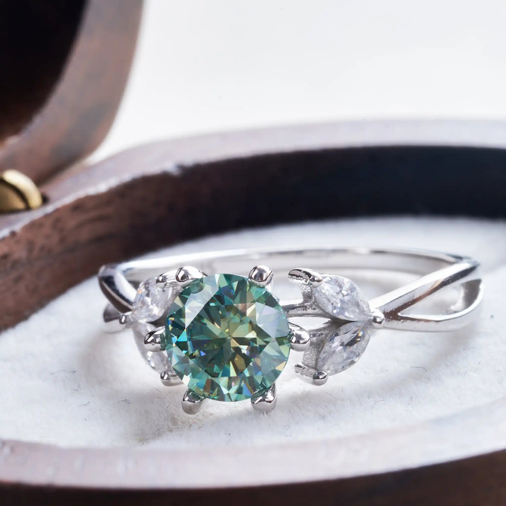 Original 925 Sterling Silver Ring  blue Moissanite Diamonds with Certificate Fine Jewelry Wedding Engagement Rings for Women