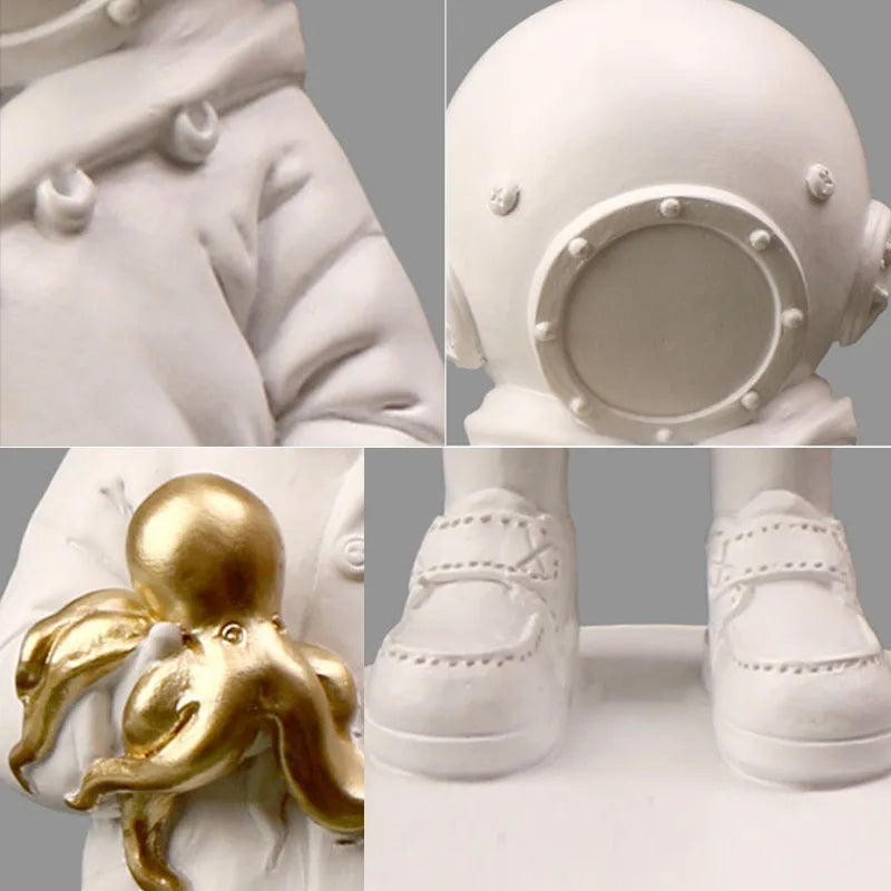 Deep Diver Sculpture Street Art Girl Statue Office Home Interior Decoration Shelf