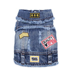 Dog Jeans Jacket Cute Casual Blue Denim Coat Vest Pet Puppy Clothes Apparel 6 Sizes 2 Colours