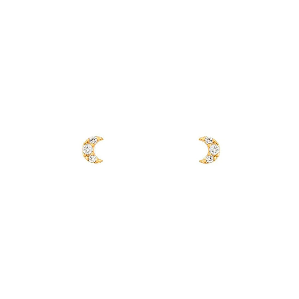 New Stainless Steel Zirconia Hoop Earring Cloud Star Moon Chain Pendant