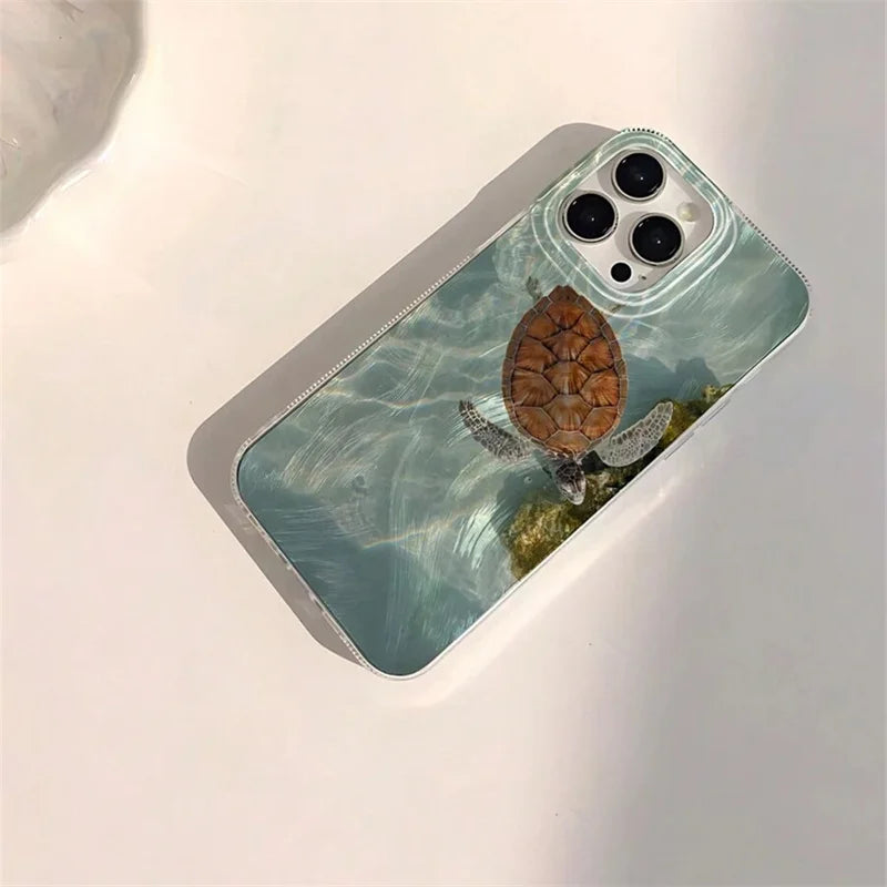 Summer Turtle Case for Xiaomi Redmi Note 14 13 12 11 Pro Plus 14C 13C Glossy