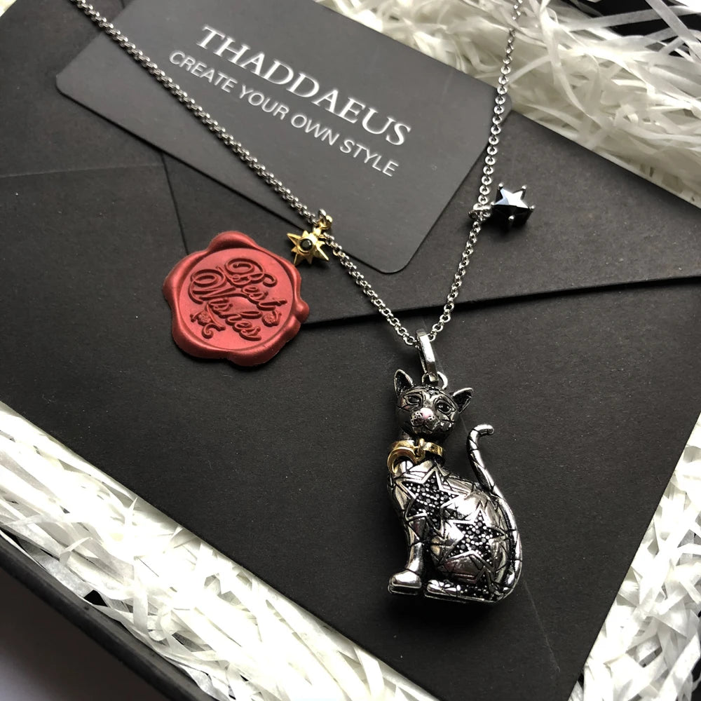 Star Cat Chain Necklace 925 Sterling Silver Fashion Cute Jewellery Gift