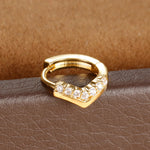 1Pc Stainless Steel Small CZ Hoop Cartilage Earrings Tiny Cross
