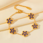 Flower Clover Zircon Stainless Steel Bracelet 2025 Trendy Wrist Chain