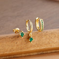 3PCS Fashion Geometric Zircon Small Drop Earrings Set Temperament