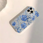 Pink Peach Flower Glitter Case for iPhone 17 16 15 14 13 12 11 Pro Max Plus