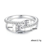 925 Sterling Silver Bright Zirconia Finger Ring Engagement Ceremony Fashion Dainty Wedding Jewellery