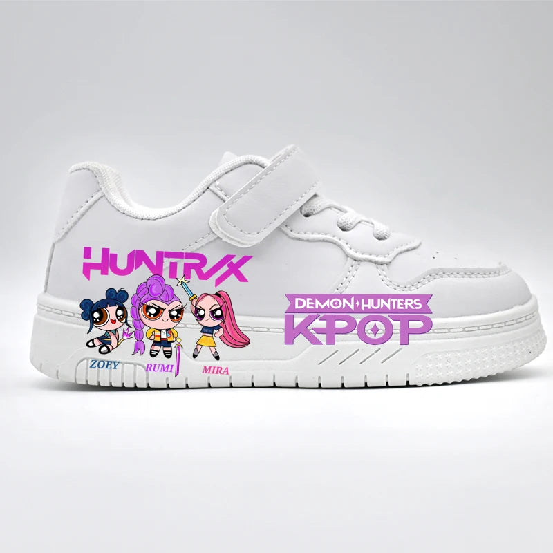 K-pop Girls Fashion Trainers 2026 Hunters Print White Sport Shoes