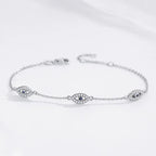 KALETINE Charm Evil Eye Bracelet for Women 925 Sterling Silver Luxury Shiny Cut Cubic Zircon CZ Adjustable Bangles Jewelry Gift