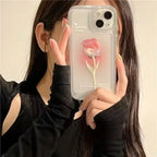 Tulip Pattern Case for iPhone 17 16 15 14 13 12 11 Pro Max 7 8 Plus Silicone