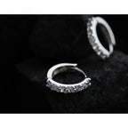 925 Sterling Silver Plated Rhinestone Crystal Hoop Earrings Luxury Women Gift