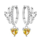 925 Sterling Silver Wings Guardian Love Heart Drop Earrings Trendy Jewellery