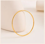 Women Bangle Bracelet Stainless Steel, 18k Gold Plated 2mm Stackable Glossy Thin Jewelry