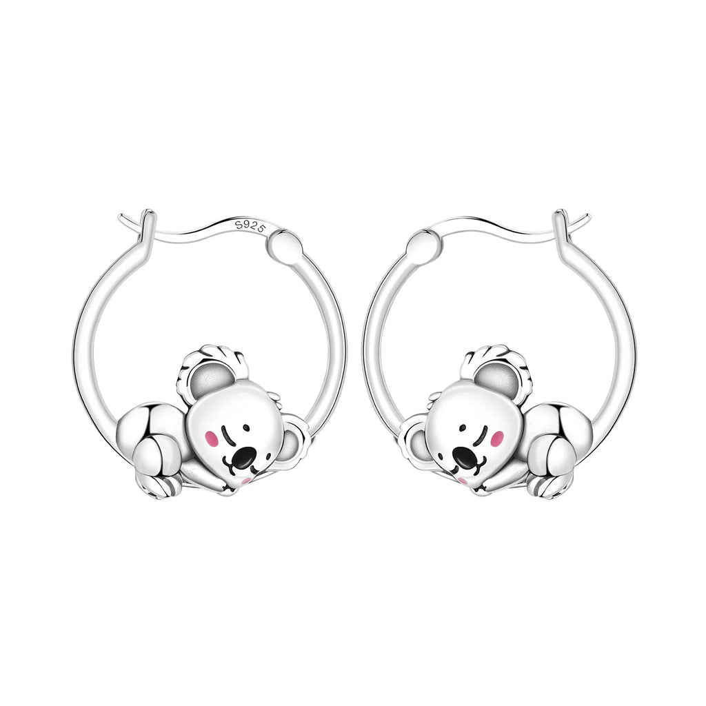 925 Sterling Silver Double Layer Pet Paw Print Drop Earrings Fashion Gift