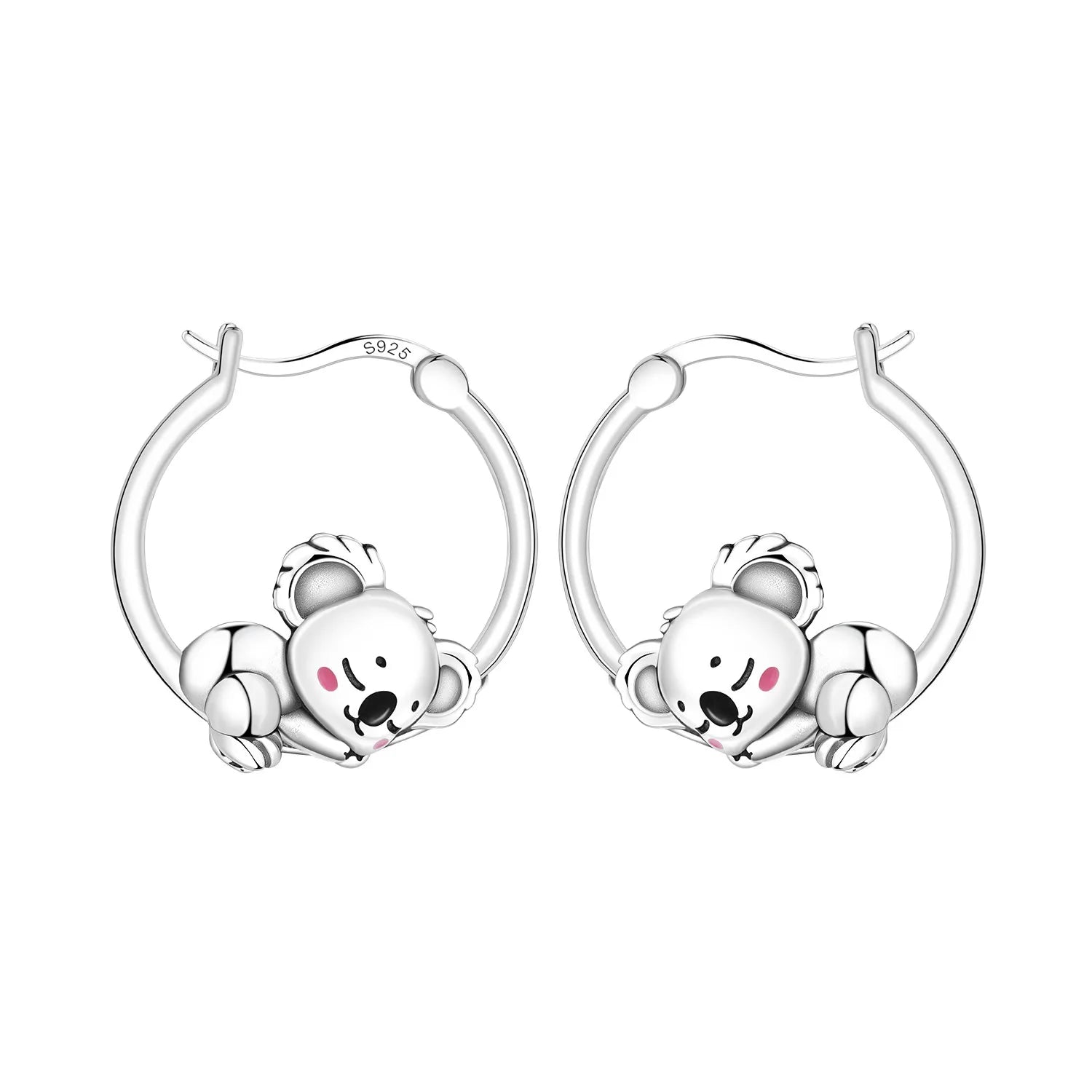 925 Sterling Silver Double Layer Pet Paw Print Drop Earrings Fashion Gift