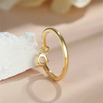 Minimalist Small White Fire Opal Ring Silver Gold Color Zircon Open Adjustable Thin Rings For Women Round Wedding Bands Female