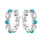 925 Sterling Silver Sparkling Zircon Hoop Earrings Trendy Jewellery Gift