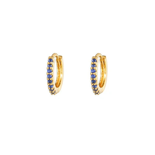 Classic Dark Blue Zircon Triangle Square Piercing Earrings Steel