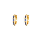 Classic Dark Blue Zircon Triangle Square Piercing Earrings Steel