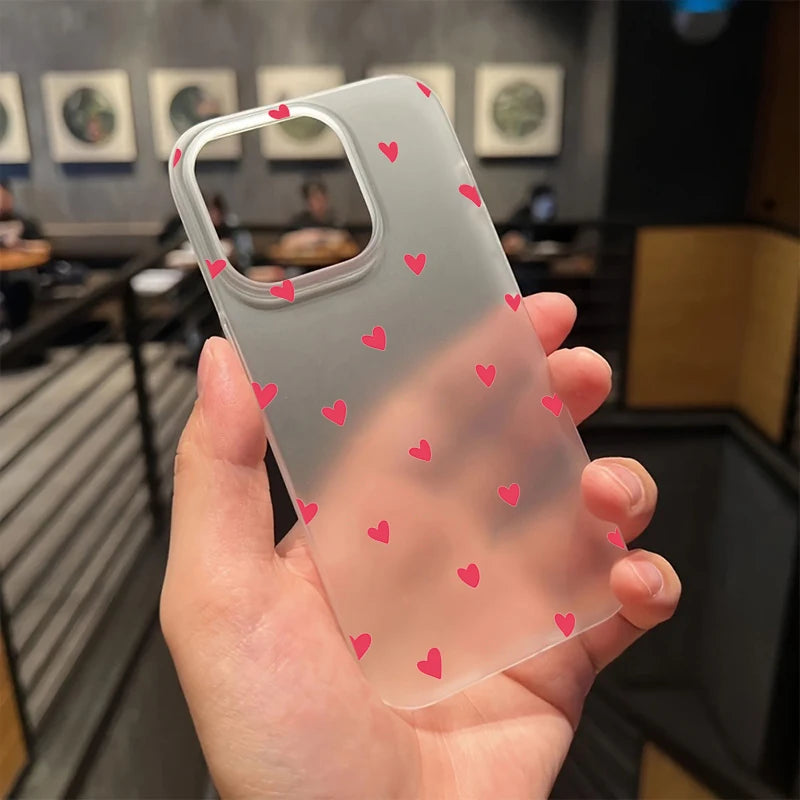 Small Love Heart Clear Case for iPhone 17 16 15 14 13 12 Pro Max