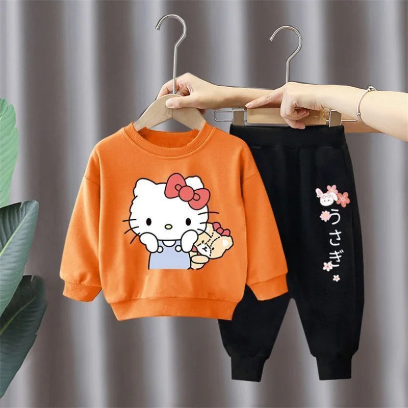 Sanrio Hello Kitty Boys and Girls Tracksuit Spring Autumn Clothing Set
