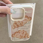 Croissant Newspaper Lychee Case for iPhone 17 16 15 14 13 Pro Max