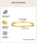 Cubic Zirconia Love Friendship Bracelets,6mm 4mm Women Bangles With CZ Stones, 18K Gold Plated Stainless Steel Jewelry