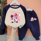Disney Minnie Mouse Girls Casual Hoodie and Trousers 2-Piece Tracksuit