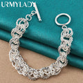 Pretty Circle Fashion Bracelet 925 Sterling Silver Wedding Party Jewellery