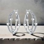 925 Sterling Silver Multi Circle Minimalist Hoop Earrings Birthday Jewellery