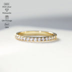 1.3-2.0mm Moissanite Ring for Women Sparkling Wedding Eternity Bands 100% S925 Sterling Silver Jewelry Classic Ring GRA