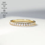 1.3-2.0mm Moissanite Ring for Women Sparkling Wedding Eternity Bands 100% S925 Sterling Silver Jewelry Classic Ring GRA