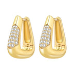 925 Sterling Silver Simple Diamond Shaped Ear Hook Hoop Earrings Jewellery