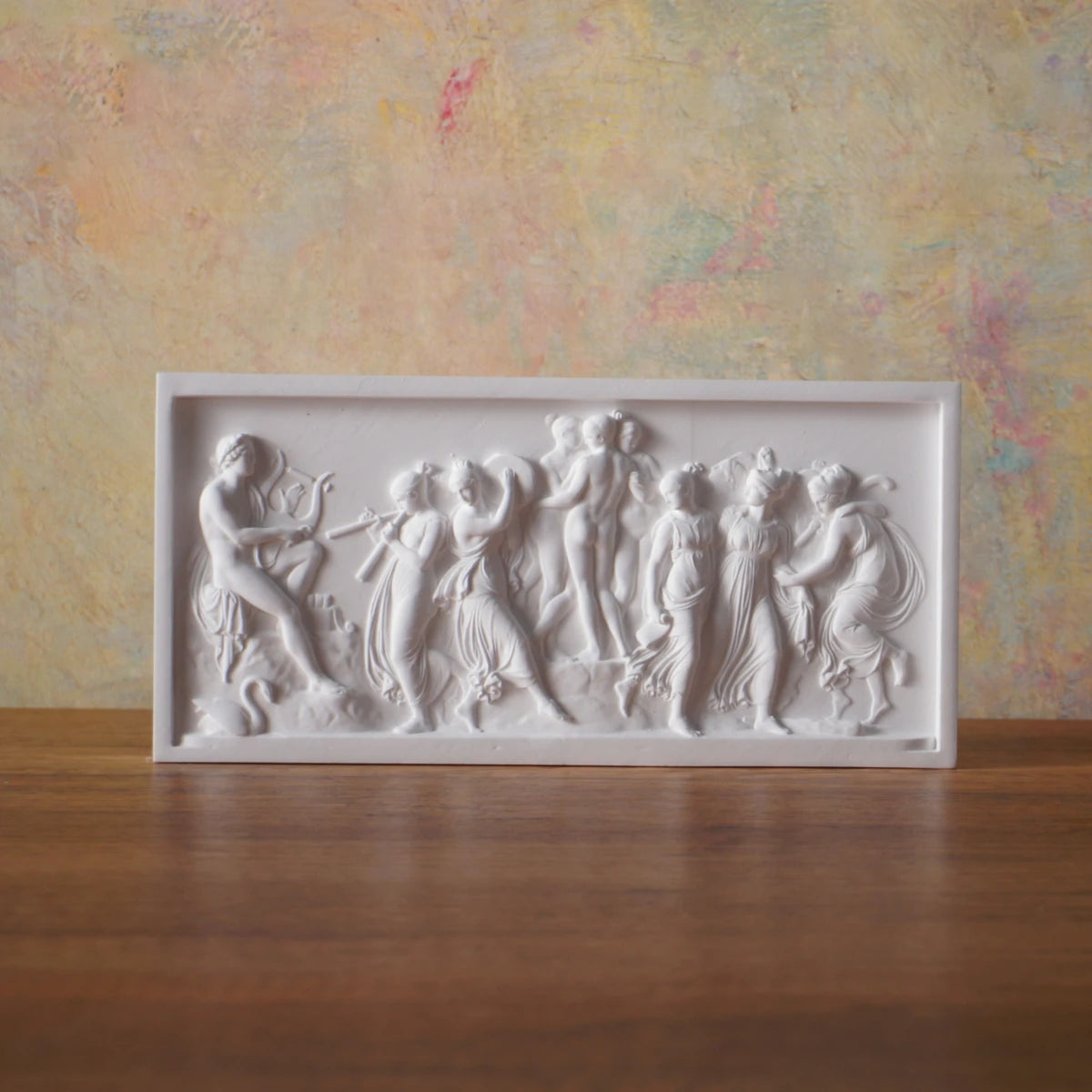 Dance of the Muses Bas-Relief Statue Greek Plaster Sculpture Mythology Office Gift