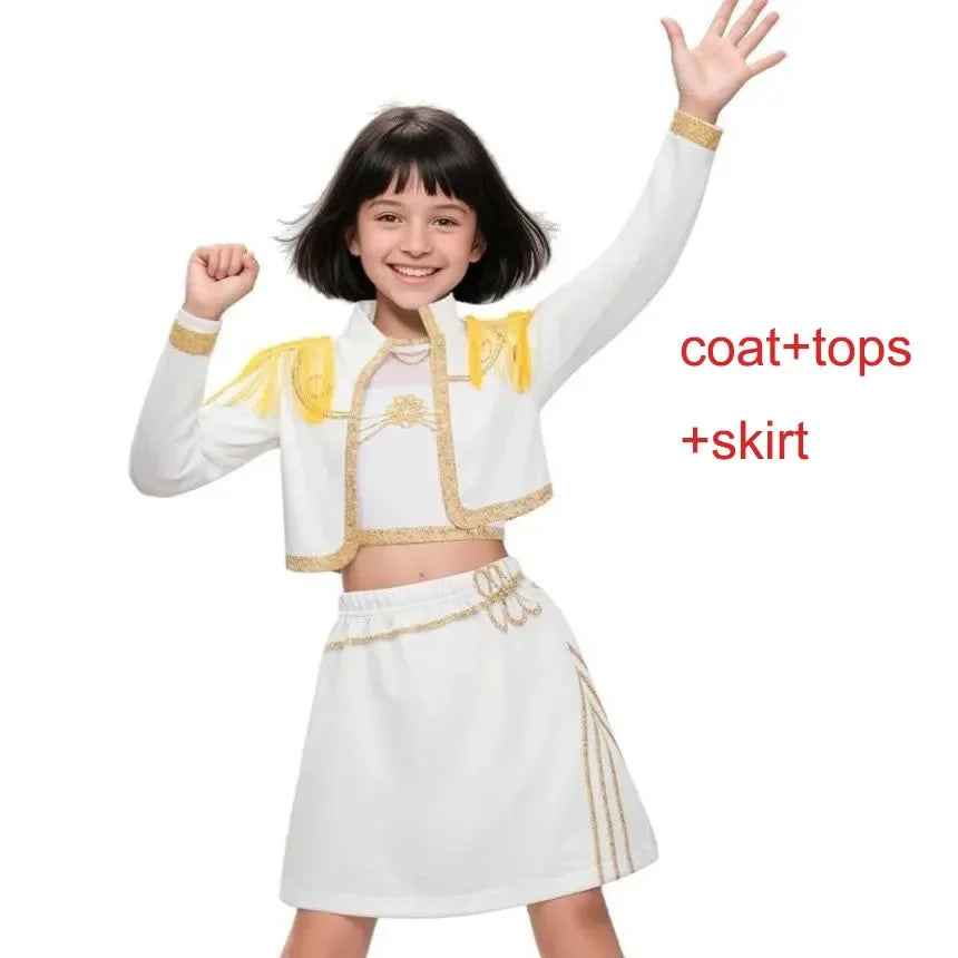 Kids Kpop Demon Hunter Cosplay Rumi Zoey Mira Suit 3D Print Costume Outfit