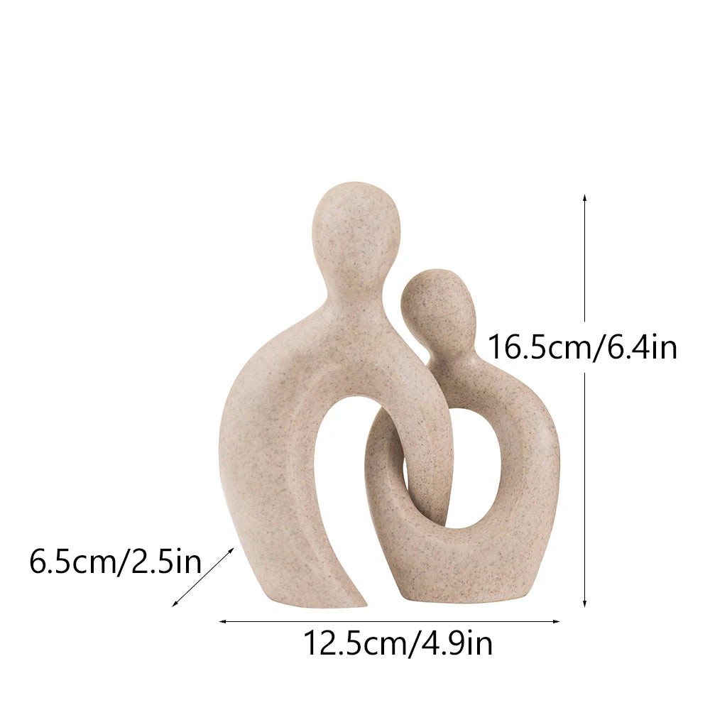 Resin Abstract Figurines Anniversary Couple Statue Lovers Figure Sculptures Shelf Pop