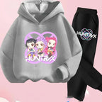 Toddler Girls Kpop Demon Hunters Fashion Hoodie & Sweatshirt Set Kids Suit