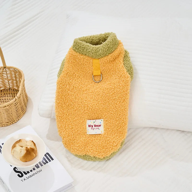 Fleece Puppy clothing for cold weather, Warm  Cat Clothes , Pet plush Sweater for outdoor walking winter coats must-have