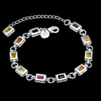 Cute Zircon Crystal Chain Bracelet 925 Sterling Silver Women Wedding Lady